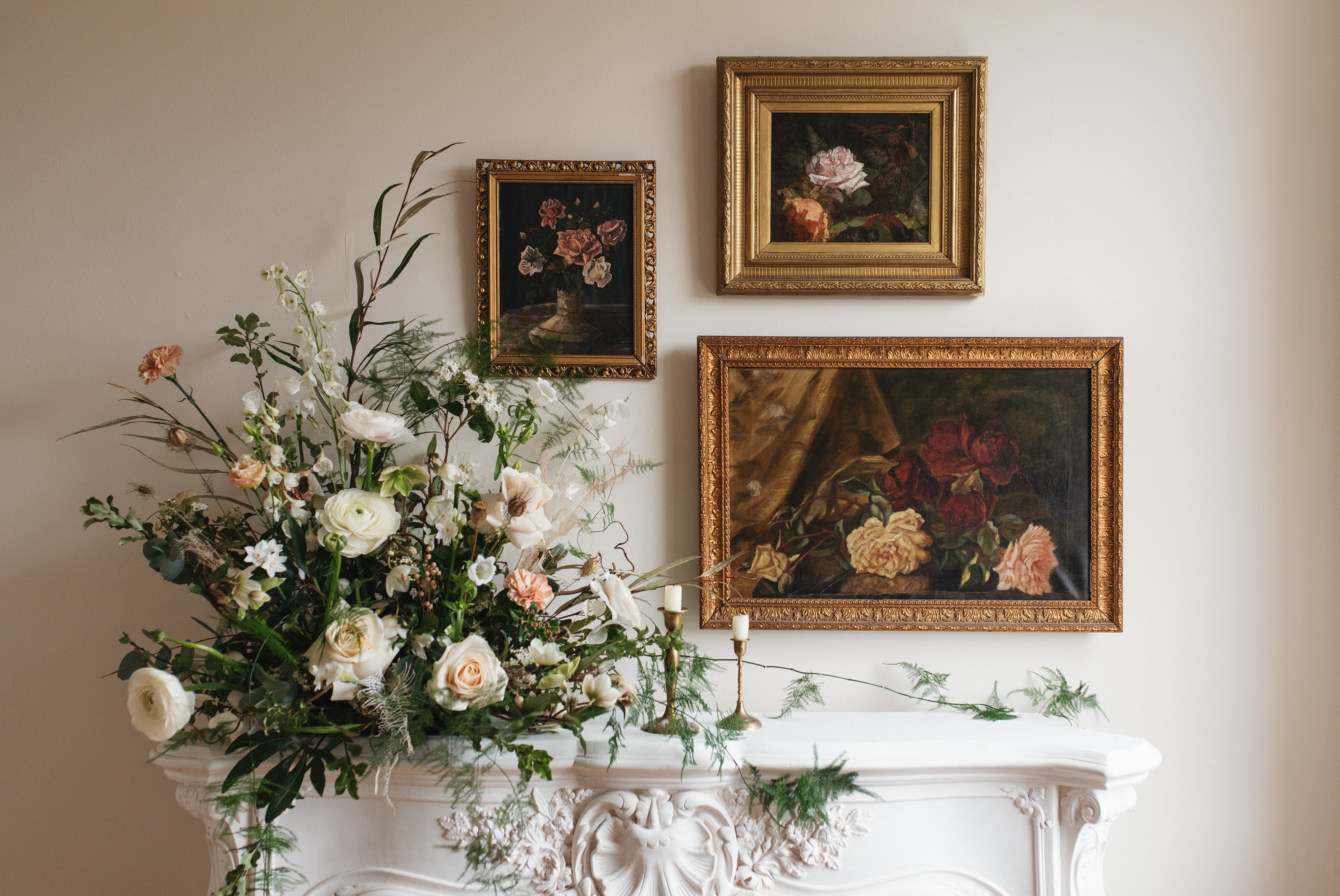 Antique Floral Oil Paintings