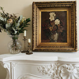 Antique Floral Oil Painting in Gilt Frame - Autumn Flowers