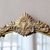 Antique Style Round Shell Crest Mirror