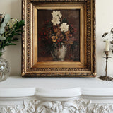 Antique Floral Oil Painting in Gilt Frame - Autumn Flowers