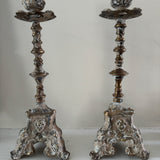 Antique French Patina Candlesticks