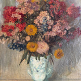 Large Vintage Floral Oil Painting