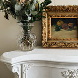 Primitive Fruit Still Life in Ornate Gilt Frame