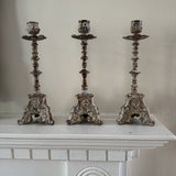 Antique French Patina Candlesticks