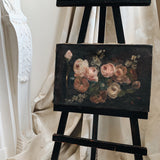 Antique French Floral Oil Painting