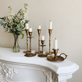 Scallop Detail Brass Candlestick
