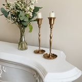 Scallop Detail Brass Candlestick