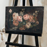 Antique French Floral Oil Painting