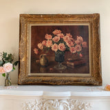 Antique Floral Oil Painting