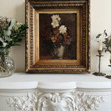 Antique Floral Oil Painting in Gilt Frame - Autumn Flowers