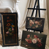 19th Century Dark Floral Oil Painting