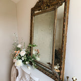 Large Antique French Cushion Mirror