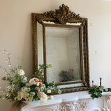Large Antique French Cushion Mirror