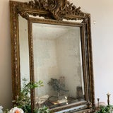 Large Antique French Cushion Mirror