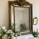 Large Antique French Cushion Mirror