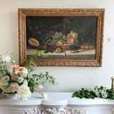 Large 19th Century Dark Fruit Still Life Oil Painting