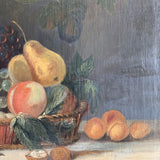 Large 19th Century Dark Fruit Still Life Oil Painting