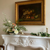 Large Antique Dark Fruit Still Life Oil Painting