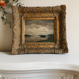 Antique Seascape Oil Painting in Ornate Gold Frame
