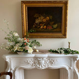 Large Antique Dark Fruit Still Life Oil Painting