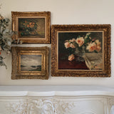 Antique Seascape Oil Painting in Ornate Gold Frame