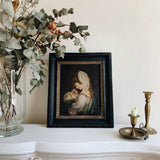 Mother and Baby Antique Oil Painting