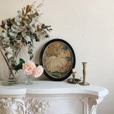 Antique Oval Framed Tapestry