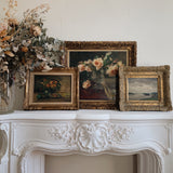 Antique Seascape Oil Painting in Ornate Gold Frame