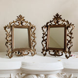 Antique Ornate Brass Mirror/ Photo Frames