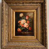 Antique Floral Still Life Oil Painting