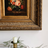 Antique Floral Still Life Oil Painting