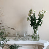 Short Vintage Glass Candlesticks
