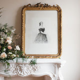 Contemporary 19th Century Framed Print of Empress Eugenie in Original Plaster Frame