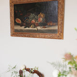 Large 19th Century Dark Fruit Still Life Oil Painting