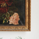 Early 20th Century Rose Oil Painting