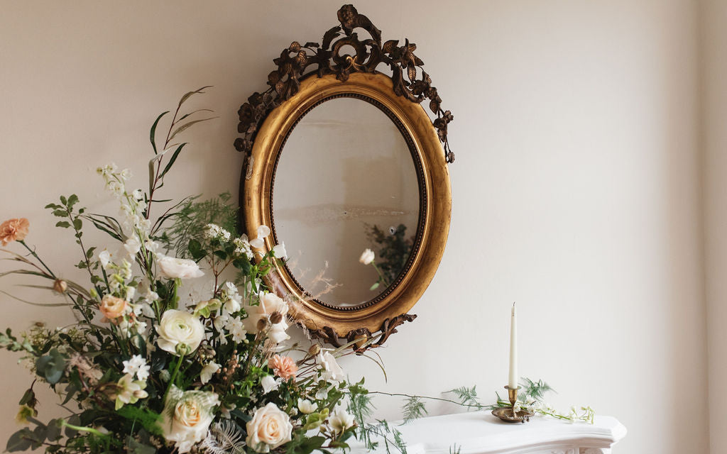 Antique Gold Oval Mirror
