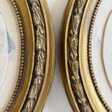 Pair of Vintage Oval Cherub Reliefs in Gilt Frame