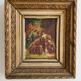French Antique Oil Painting - Lundi Soir