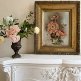 Antique Edwardian Floral Oil Painting 1907