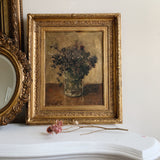 Antique Floral Still Life in Golden Gilt Frame