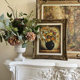 Antique Autumn Floral Oil Painting