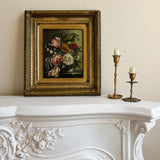Pair of Vintage Floral Oil Paintings | Dutch Master Style Still Life in Gold Frames