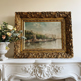 Antique Coastal Scene in Ornate Gilt Frame