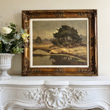 Antique Landscape Oil Painting in Gilt Frame