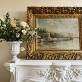 Antique Coastal Scene in Ornate Gilt Frame