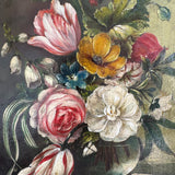 Pair of Vintage Floral Oil Paintings | Dutch Master Style Still Life in Gold Frames