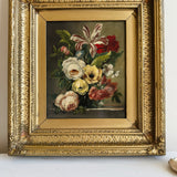 Pair of Vintage Floral Oil Paintings | Dutch Master Style Still Life in Gold Frames