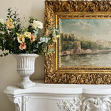 Antique Coastal Scene in Ornate Gilt Frame