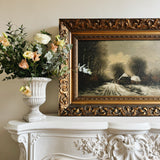 Antique Winter Landscape Oil Painting