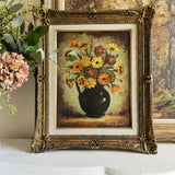 Antique Autumn Floral Oil Painting